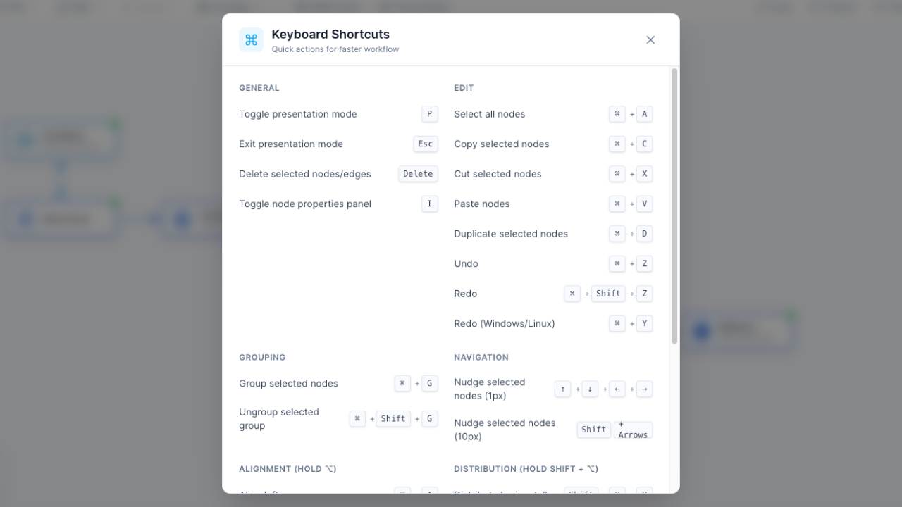 Keyboard Shortcuts screenshot